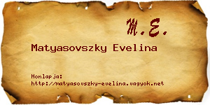Matyasovszky Evelina névjegykártya